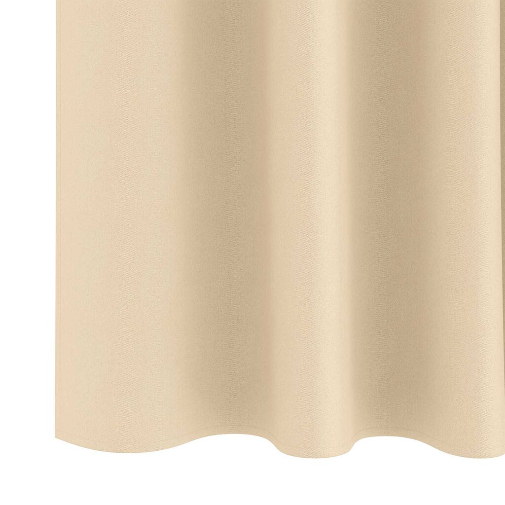 vidaXL Κουρτίνες με κουρτίνες 2 pcs Κρεμ 260 x 140 εκ. Πολυεστέρας