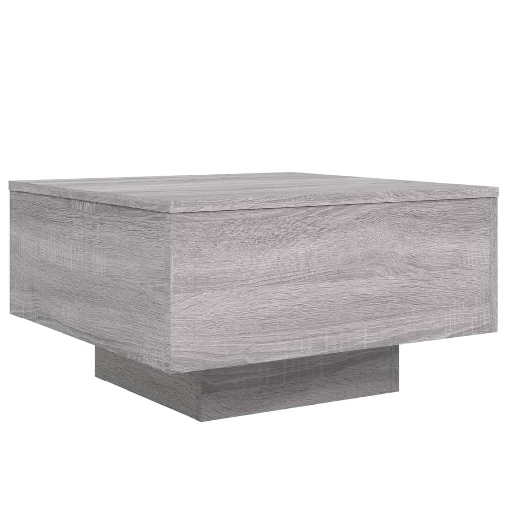 vidaXL Τραπεζάκι Σαλονιού με Φώτα LED Γκρι Sonoma 55x55x31 εκ.