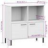 vidaXL Βιβλιοθήκη OSLO Λευκή 90x35x90,5 εκ. Μασίφ Ξύλο με Μετ. Πόδια