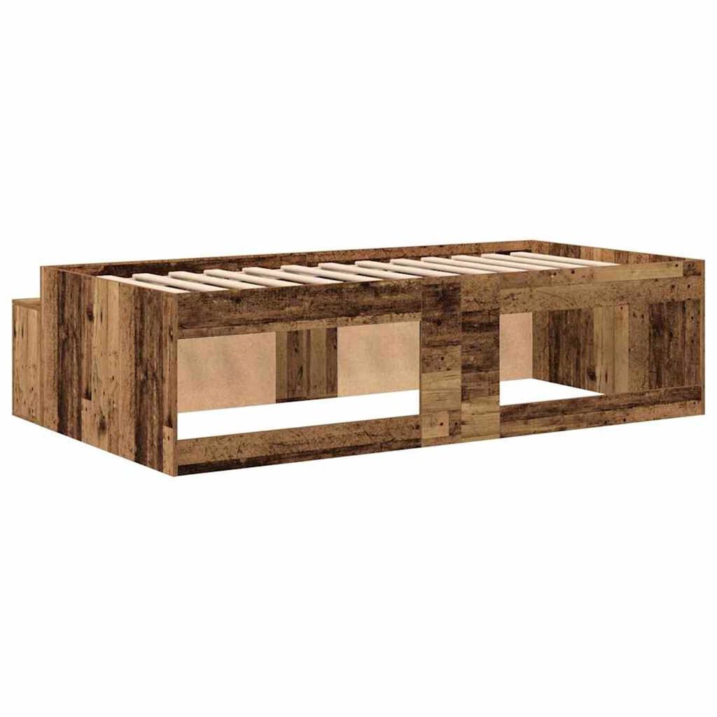 vidaXL Κρεβάτι με αποθηκευτικό χώρο artisan δρυς 75 x 190 cm