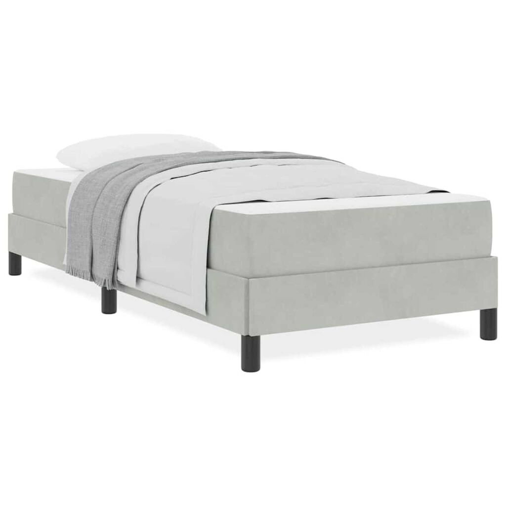 vidaXL Κρεβάτι box spring με στρώμα Ανοιχτό γκρι 80 x 200 cm Βελούδο