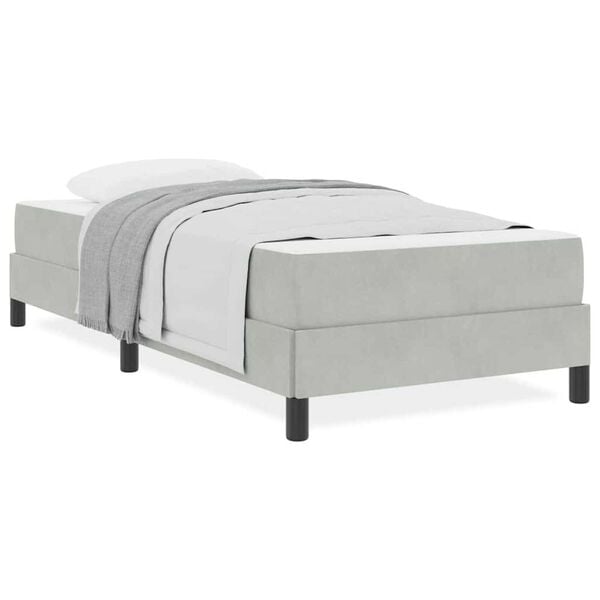 vidaXL Κρεβάτι box spring με στρώμα Ανοιχτό γκρι 80 x 200 cm Βελούδο