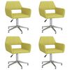 vidaXL Καρέκλες Τραπεζαρίας Περιστρεφόμενες 4 τεμ Πράσινες Υφασμάτινες