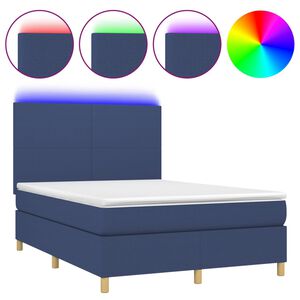 vidaXL &Kappa;&rho;&epsilon;&beta;ά&tau;&iota; Boxspring &mu;&epsilon; &Sigma;&tau;&rho;ώ&mu;&alpha; & LED &Mu;&pi;&lambda;&epsilon; 140x190 &epsilon;&kappa;. &Upsilon;&phi;&alpha;&sigma;&mu;ά&tau;&iota;&nu;&omicron;