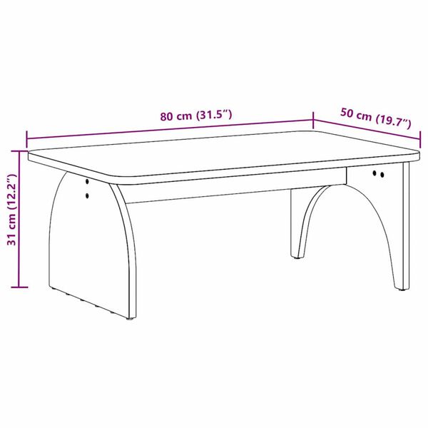 vidaXL Τραπεζάκι σαλονιού Καφέ κεριού 80 x 50 x 31 εκ