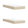 vidaXL Κρεβάτι Boxspring με Στρώμα Κρεμ 200x200 εκ. Υφασμάτινο