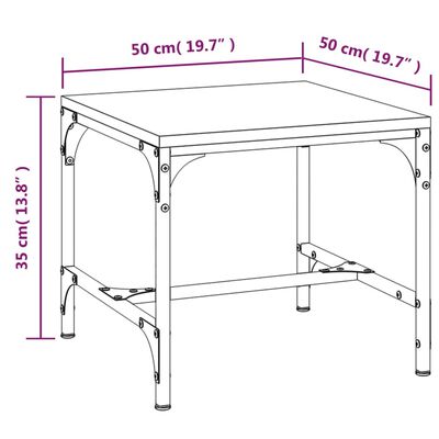 vidaXL Τραπεζάκι Σαλονιού Καφέ Δρυς 50x50x35 εκ. Επεξεργασμ. Ξύλο