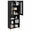 vidaXL Highboard &Mu;&alpha;ύ&rho;&eta; &Omicron;&xi;&upsilon;ά 69,5 x 34 x 180 &epsilon;&kappa;. &Sigma;ύ&nu;&theta;&epsilon;&tau;&omicron; &Xi;ύ&lambda;&omicron; &kappa;&alpha;&iota; &Gamma;&upsilon;&alpha;&lambda;ί