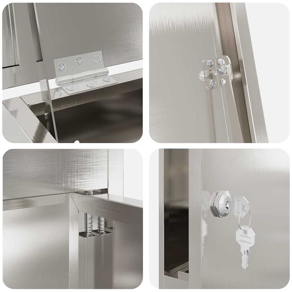 vidaXL Θυρίδα Πακέτων Μαύρο 44.5 x 29 x 110.5 εκ Ανοξείδωτο ατσάλι