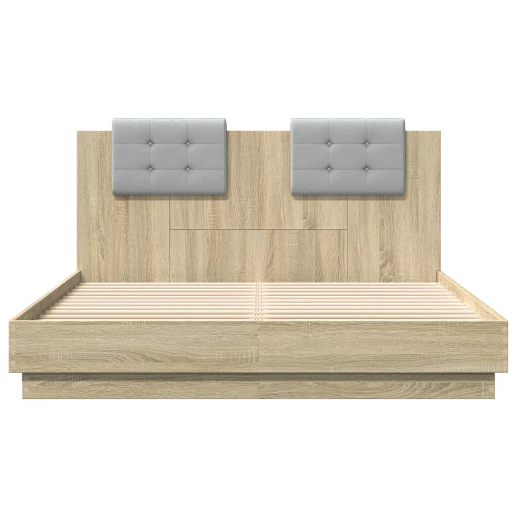 vidaXL Πλαίσιο Κρεβατιού με Κεφαλάρι Sonoma Δρυς 120x200εκ. Επεξ. Ξύλο
