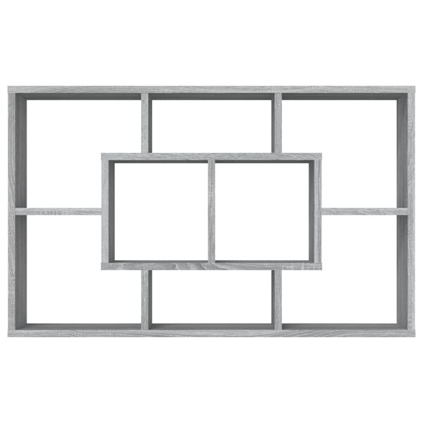 vidaXL Ραφιέρα Τοίχου Γκρι Sonoma 85x16x52,5 εκ. Επεξεργασμένο Ξύλο