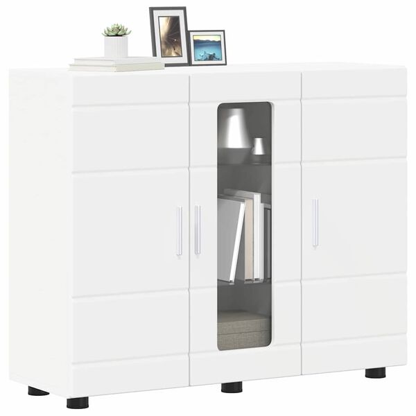 vidaXL Πλαϊνό γραφείο Λευκό 55.5 x 29 x 100 εκ Επεξεργασμένο ξύλο