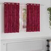 vidaXL Κουρτίνα με κουρτίνες 2 pcs Μπορντό 140 x 140 cm Βελούδο