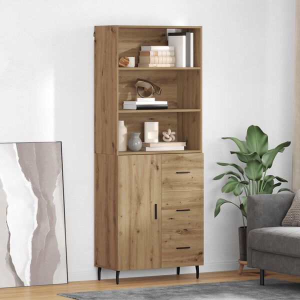 vidaXL Highboard &mu;&epsilon; &sigma;&upsilon;&rho;&tau;ά&rho;&iota; Artisan Oak 69,5 x 34 x 180 &epsilon;&kappa;.