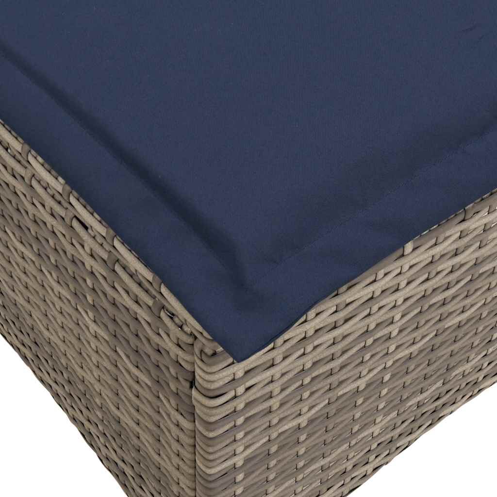 vidaXL σκαμπό κήπου με μαξιλάρια 2 τεμάχια Γκρι 55x55x36 cm