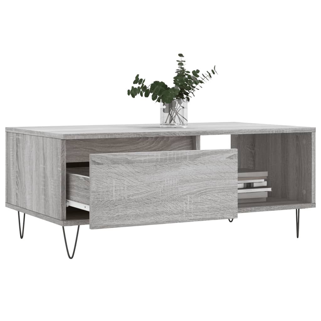 vidaXL Τραπεζάκι Σαλονιού Γκρι Sonoma 90x50x36,5εκ. Επεξεργασμένο Ξύλο