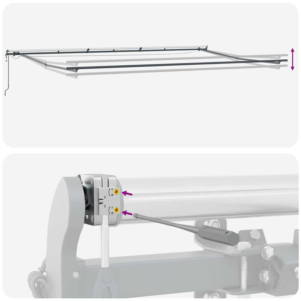 Αυτόματη Ανασυρόμενη Τέντα με LED Λευκή 600x350 εκ.