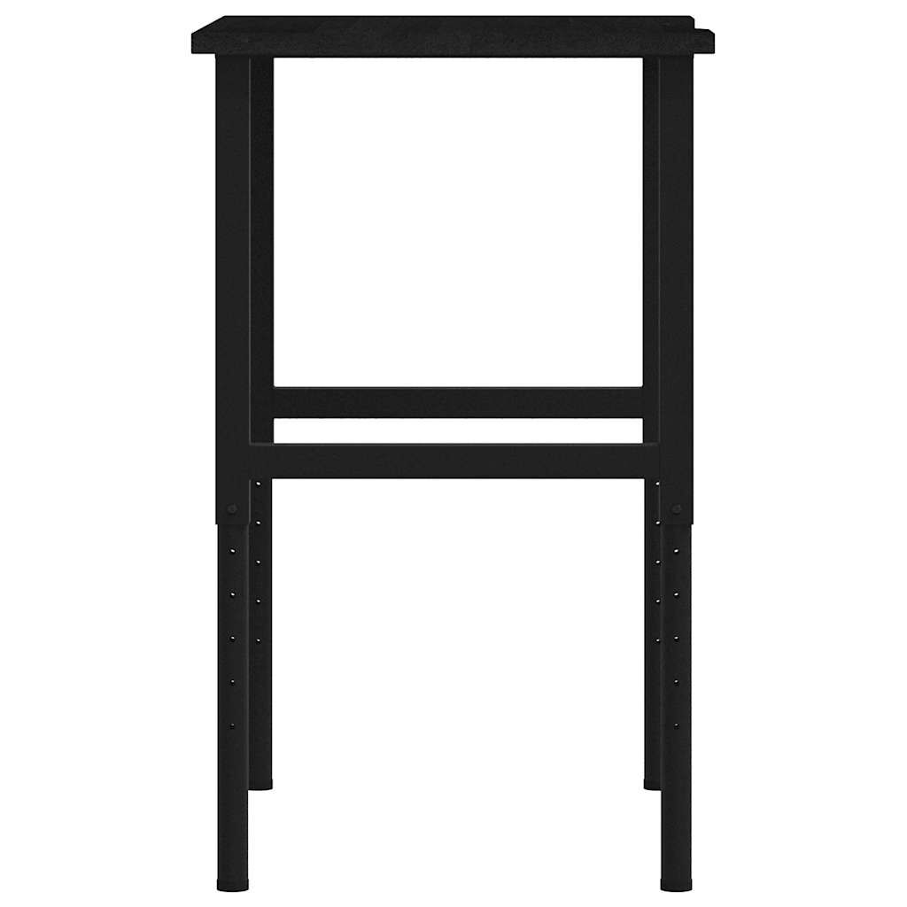 vidaXL πάγκος εργασίας σκούρο καφέ 80x60x(71,5-98) cm μασίφ ξύλο δρυς