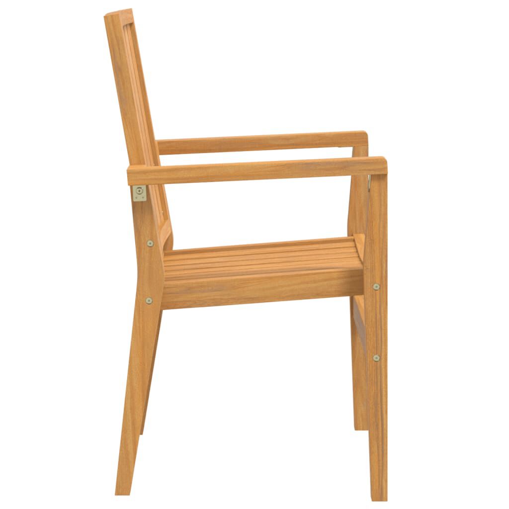 vidaXL Καρέκλες Κήπου Στοιβαζόμενες 4 τεμ. 56,5x57,5x91 εκ. Μασίφ Teak