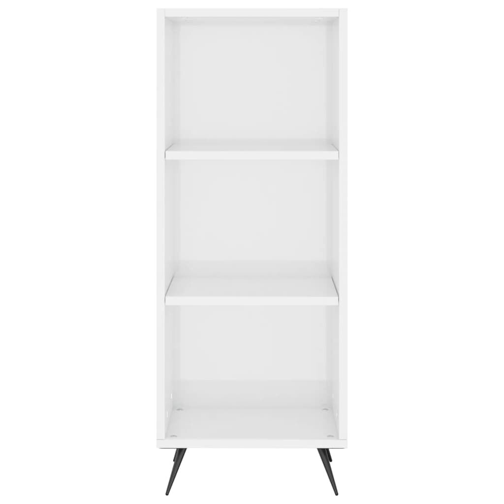 vidaXL Ραφιέρα Γυαλιστερή Λευκή 34,5 x 32,5 x 90 εκ. από Επεξεργ. Ξύλο