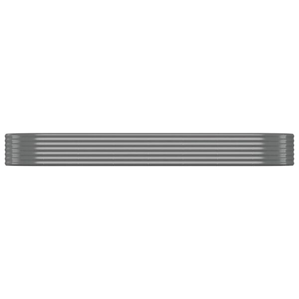 vidaXL Ζαρντινιέρα Γκρι 322x100x36 εκ. Ατσάλι με Ηλεκτρ. Βαφή Πούδρας