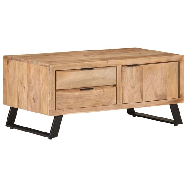 vidaXL Τραπέζι Σαλονιού Live Edge 90 x 50 x 40 εκ. Μασίφ Ξύλο Ακακίας
