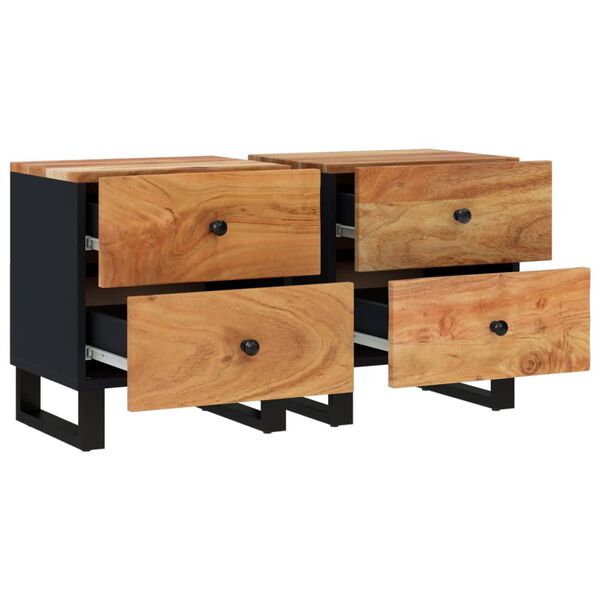vidaXL Κομοδίνα 2 τεμ. 40 x 33 x 46 εκ. από Μασίφ Ξύλο Ακακίας