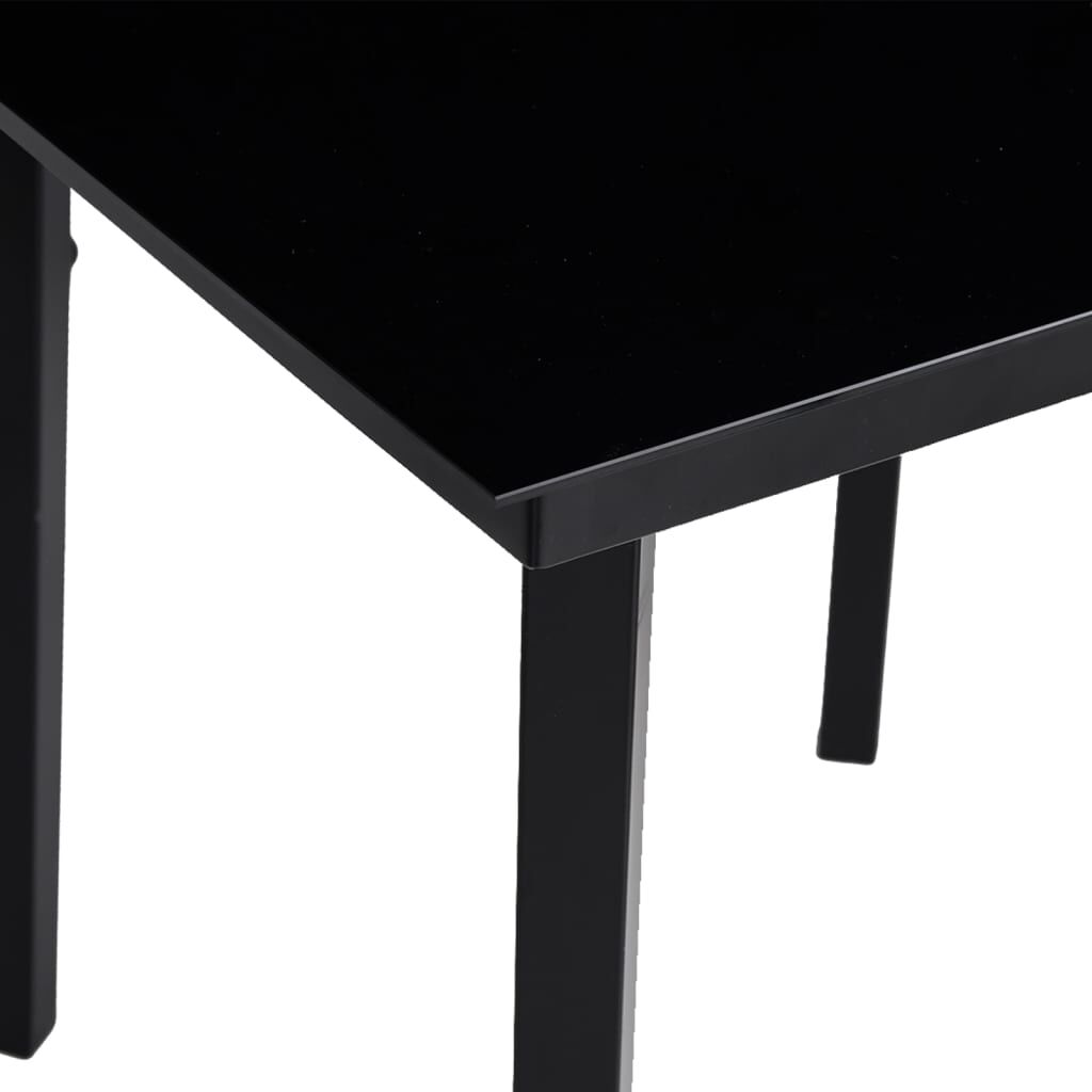 vidaXL Τραπεζαρία Κήπου Μαύρη 140 x 70 x 74 εκ. από Ατσάλι / Γυαλί