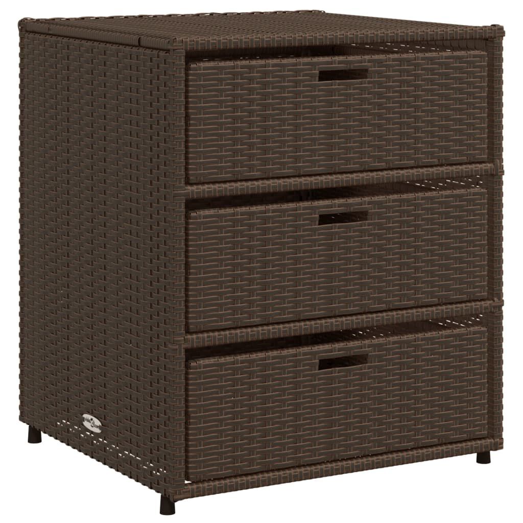 vidaXL Ντουλάπι Αποθήκευσης Κήπου Καφέ 55x59x69 εκ. Συνθετικό Ρατάν