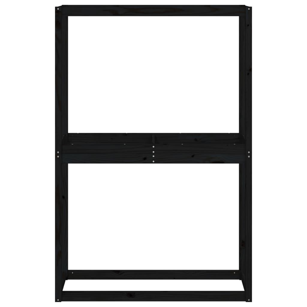 vidaXL Ραφιέρα Ελαστικών Μαύρη 120x40x180 εκ. από Μασίφ Ξύλο Πεύκου