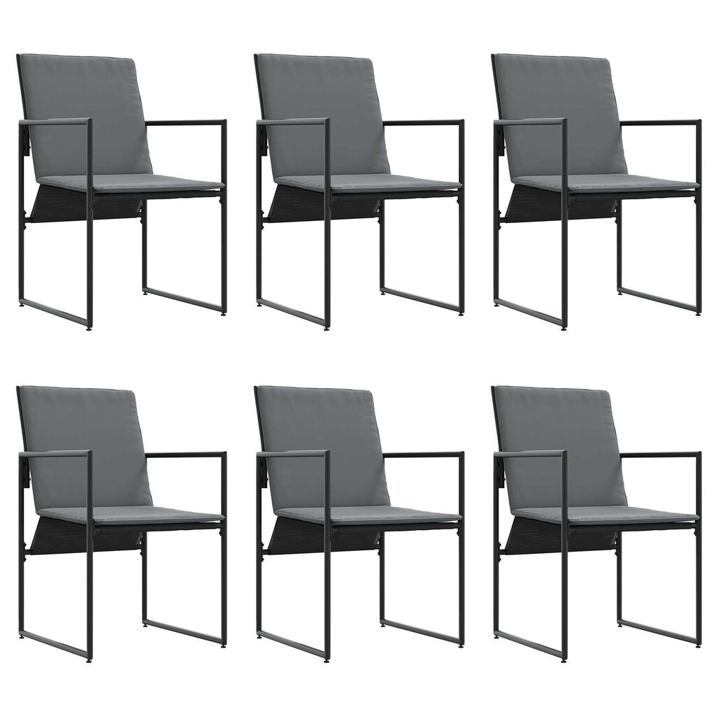 vidaXL Σέτ φαγητού για κήπο 7 pcs Μαύρο Ατσάλι