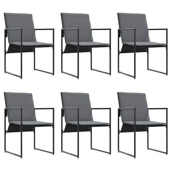 vidaXL Σέτ φαγητού για κήπο 7 pcs Μαύρο Ατσάλι