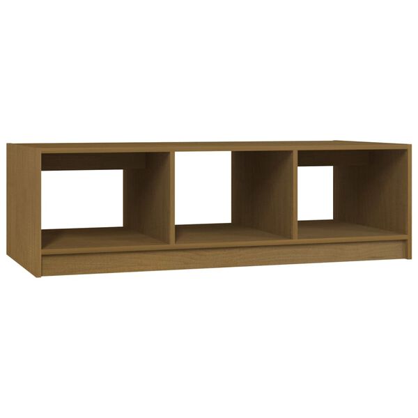 vidaXL Τραπεζάκι Σαλονιού Καφέ Μελί 110x50x34 εκ από Μασίφ Ξύλο Πεύκου