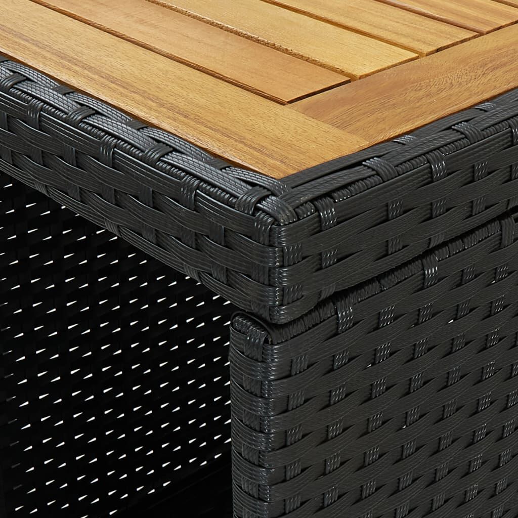 vidaXL Τραπέζι Μπαρ με Ράφια Μαύρο 120x60x110 εκ. από Συνθετικό Ρατάν