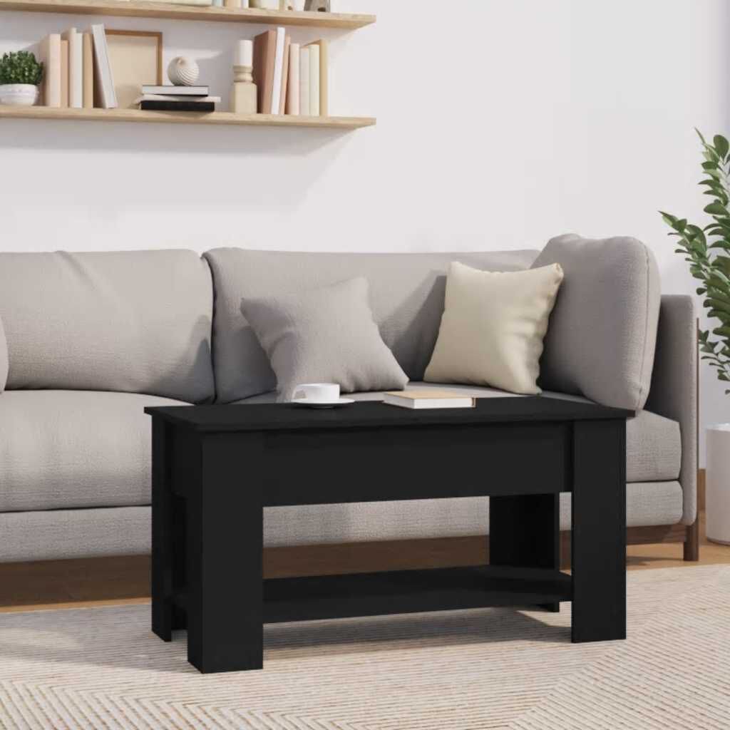 vidaXL Τραπεζάκι Σαλονιού Μαύρο 102x49x42 εκ. από Επεξεργασμένο Ξύλο