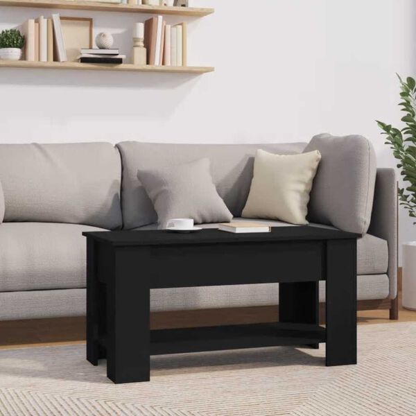 vidaXL Τραπεζάκι Σαλονιού Μαύρο 102x49x42 εκ. από Επεξεργασμένο Ξύλο