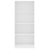 vidaXL Βιβλιοθήκη με 4 Ράφια Λευκή 60 x 24 x 142 εκ. από Επεξ. Ξύλο