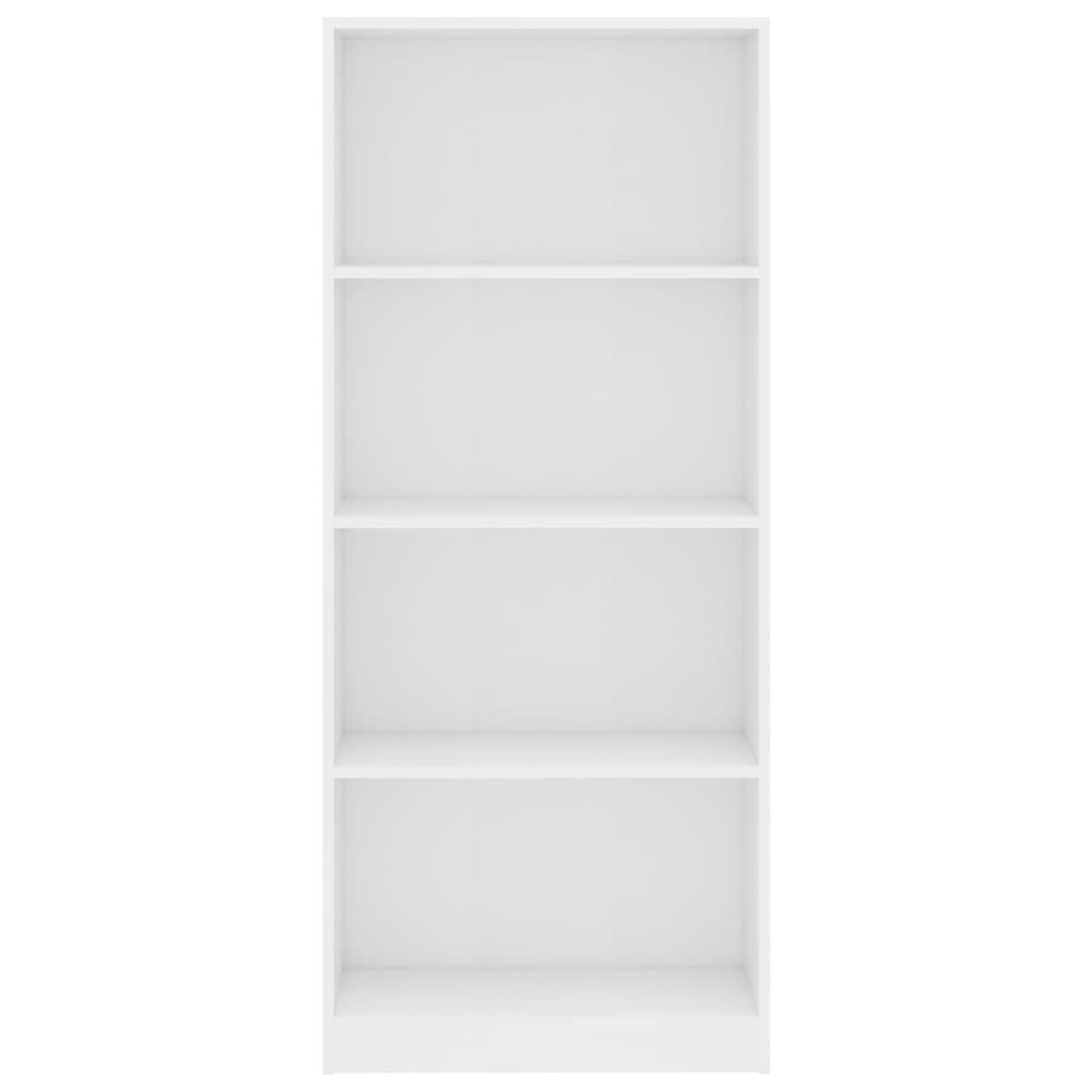vidaXL Βιβλιοθήκη με 4 Ράφια Λευκή 60 x 24 x 142 εκ. από Επεξ. Ξύλο