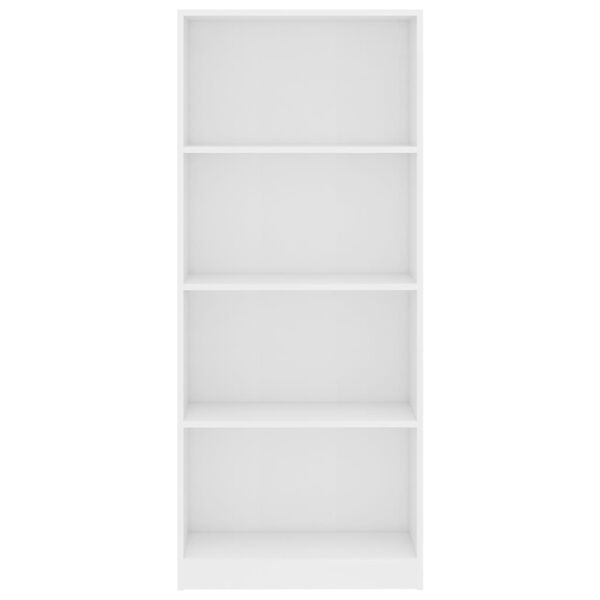 vidaXL Βιβλιοθήκη με 4 Ράφια Λευκή 60 x 24 x 142 εκ. από Επεξ. Ξύλο