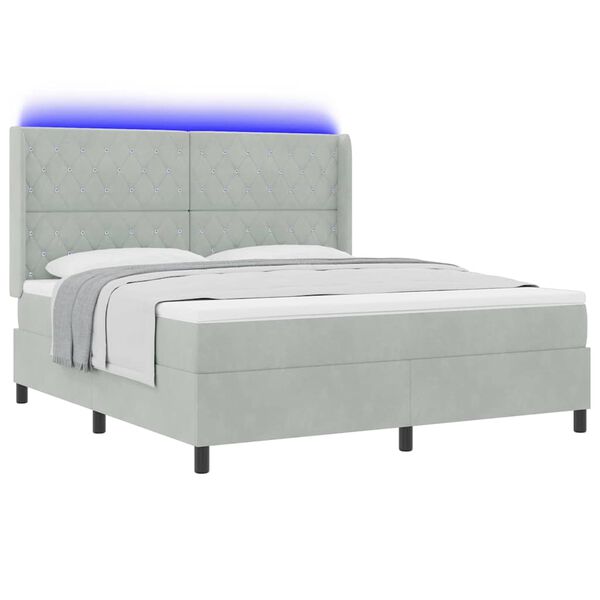 vidaXL &Kappa;&rho;&epsilon;&beta;ά&tau;&iota; Box Spring LED &mu;&epsilon; &Sigma;&tau;&rho;ώ&mu;&alpha; &Alpha;&nu;&omicron;&iota;&chi;&tau;ό &gamma;&kappa;&rho;&iota; 180 x 200 cm