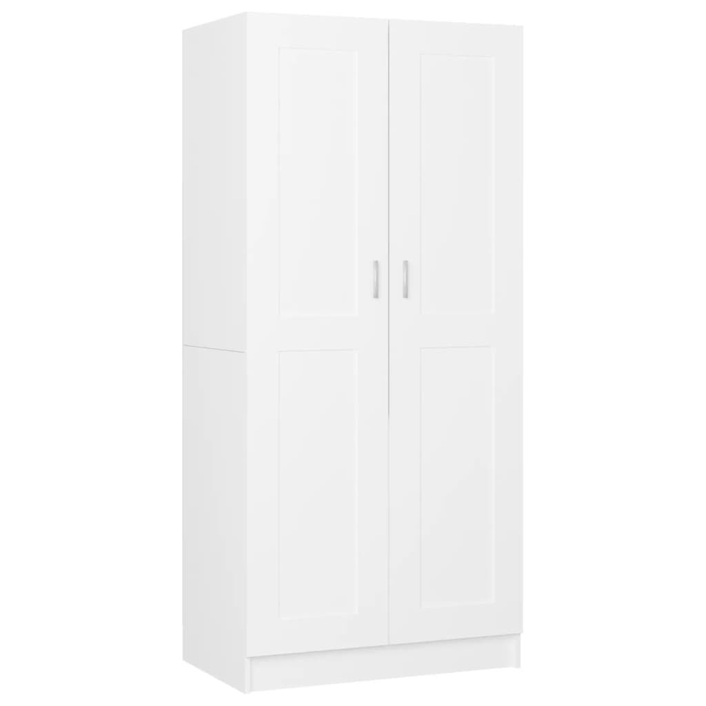 vidaXL Ντουλάπα Λευκή 85,2 x 51,5 x 180 εκ. από Επεξ. Ξύλο