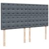 vidaXL Κρεβάτι Boxspring με Στρώμα Σκούρο Γκρι 200x200 εκ. Βελούδινο