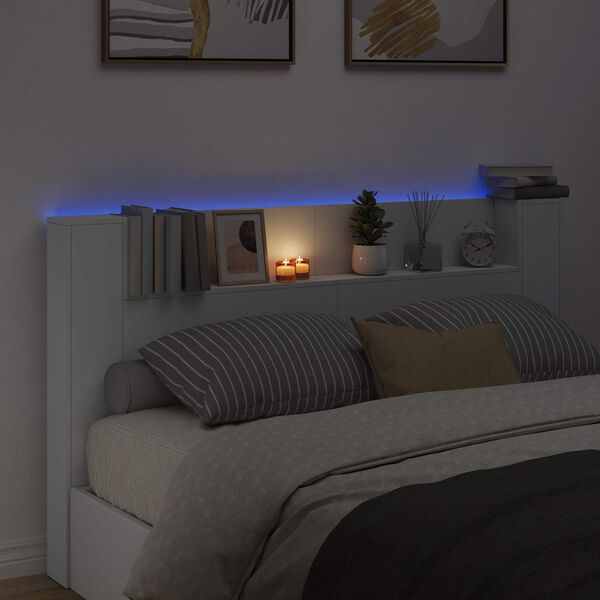 vidaXL &Kappa;&epsilon;&phi;&alpha;&lambda;ά&rho;&iota; &mu;&epsilon; &rho;ά&phi;&iota; &Lambda;&epsilon;&upsilon;&kappa;ό 180 x 16,5 x 103,5 cm &Epsilon;&pi;&epsilon;&xi;&epsilon;&rho;&gamma;&alpha;&sigma;&mu;έ&nu;&omicron; &xi;ύ&lambda;&omicron;