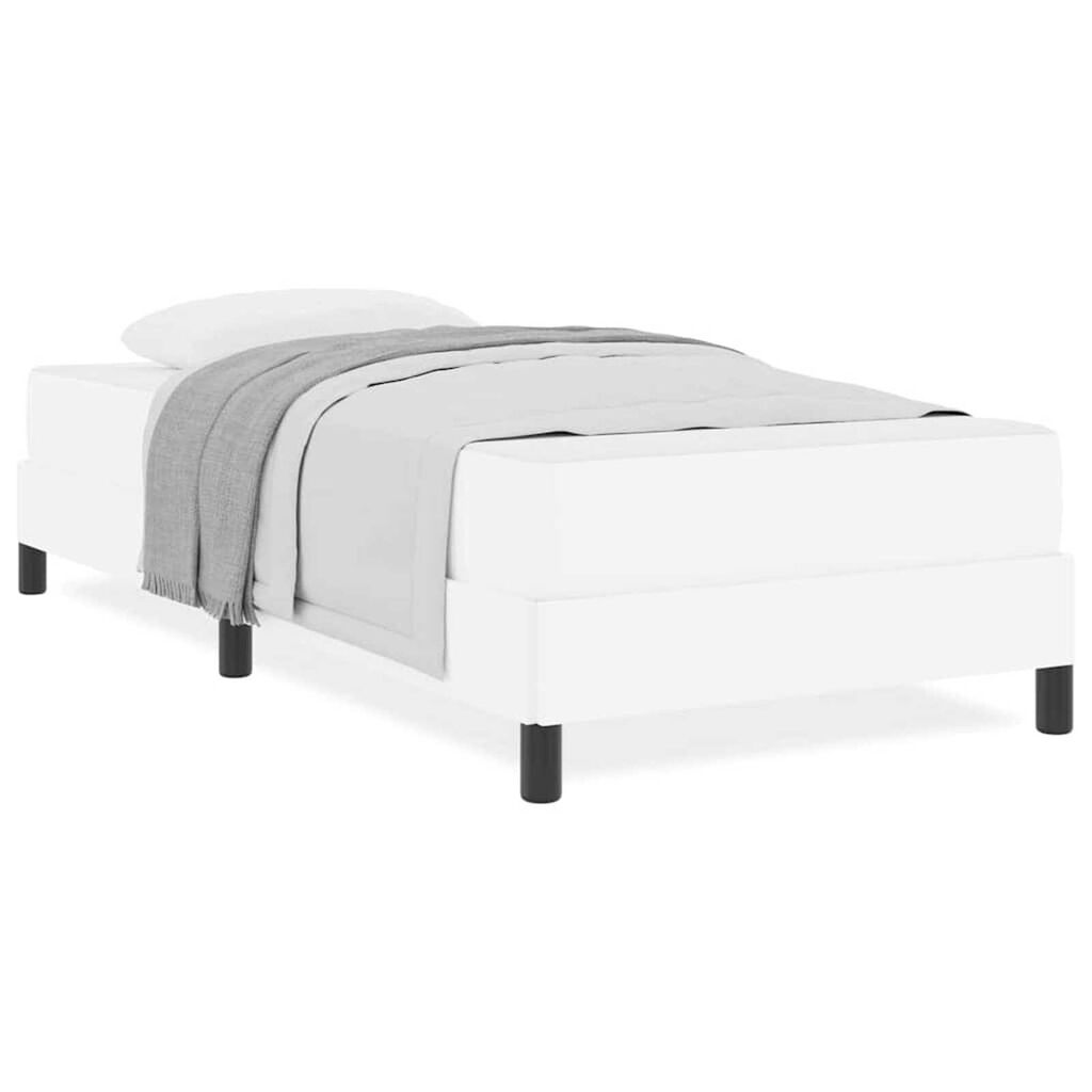 vidaXL Κρεβάτι Άλλο Καθαρό Λευκό 90 x 200 cm Τεχνητό δέρμα