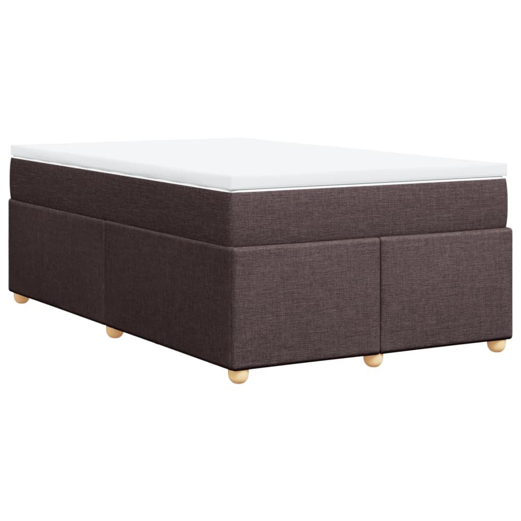 vidaXL Κρεβάτι Boxspring με Στρώμα Σκούρο Καφέ 120x190 εκ Υφασμάτινο