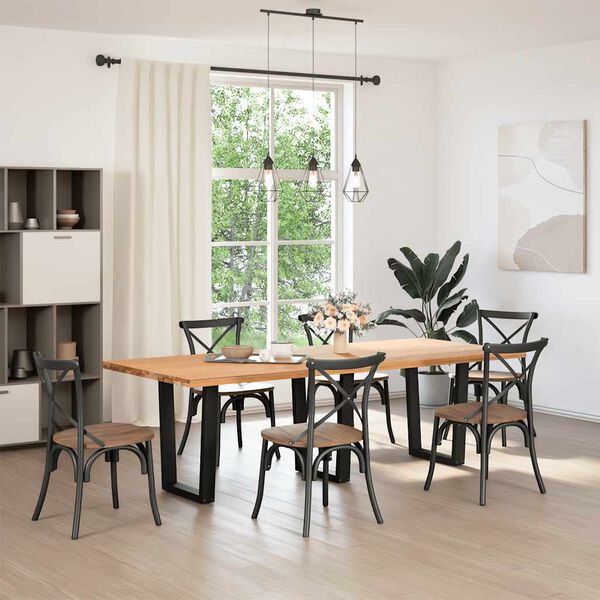 vidaXL Πόδια Τραπεζαρίας Σχήματος V 2 τεμ. Μαύρο 70x(72-73,3) εκ. Ατσάλι