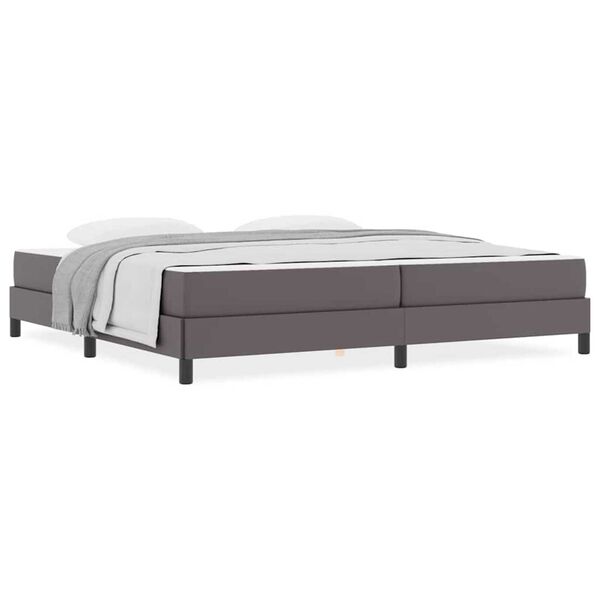 vidaXL Κρεβάτι Άλλο Γκρι 200 x 200 cm Τεχνητό δέρμα