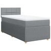 vidaXL Κρεβάτι Boxspring με Στρώμα Ανοιχτό Γκρι 90x190 εκ. Υφασμάτινο
