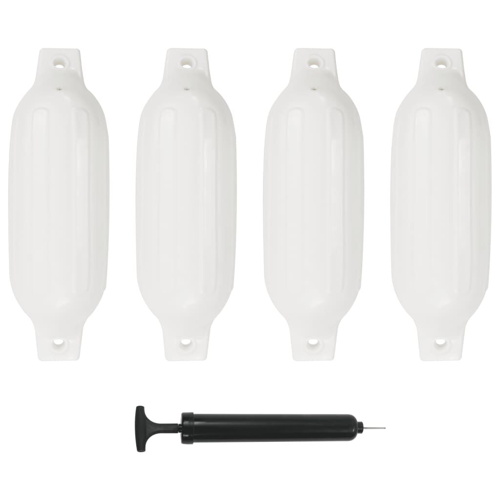 vidaXL Προφυλακτήρες Σκάφους 4 τεμ. Λευκοί 41 x 11,5 εκ. από PVC