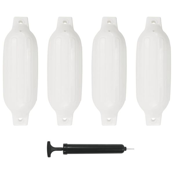 vidaXL Προφυλακτήρες Σκάφους 4 τεμ. Λευκοί 41 x 11,5 εκ. από PVC